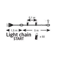 Zewnętrzne światełka choinkowe łańcuch 50p WW CHRISSLINE 8681,000 Markslojd
