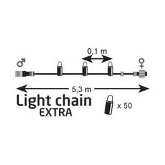 Zewnętrzne światełka choinkowe łańcuch LED 0,6W 50p CHRISSLINE 8683,000 Markslojd