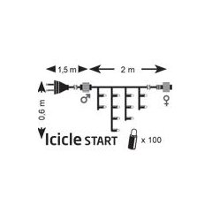 Zewnętrzne światełka sople 2x0,6m 100p CHRISSLINE 8658,000 Markslojd
