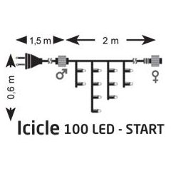 Zewnętrzne światełka sople 2x0,6m LED 9,2W 100p WW CHRISSLINE 702909 Markslojd